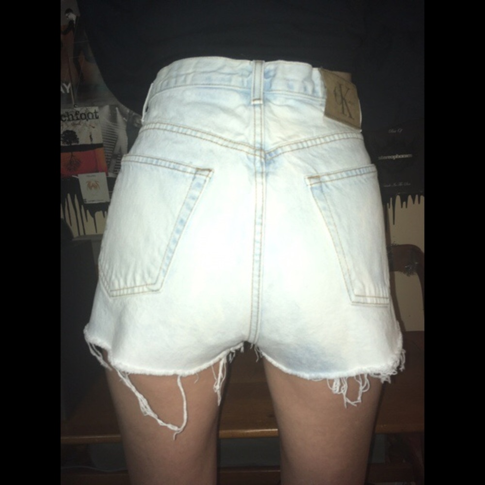 ✧ Custom Distressed Calvin Klein Denim Cutoff Shorts ✧